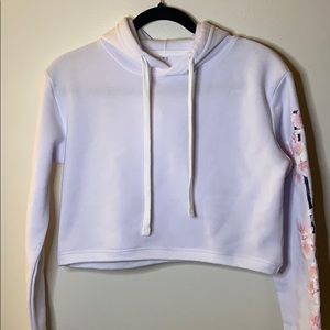 NWOT White Cropped Hoodie